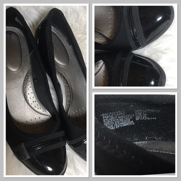 Black Wedge patent-leather, poly shoes. - Picture 4 of 6
